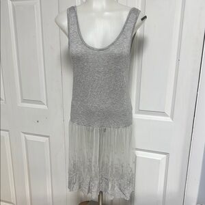 Gray Sleeveless with Sheer Skirt Tank